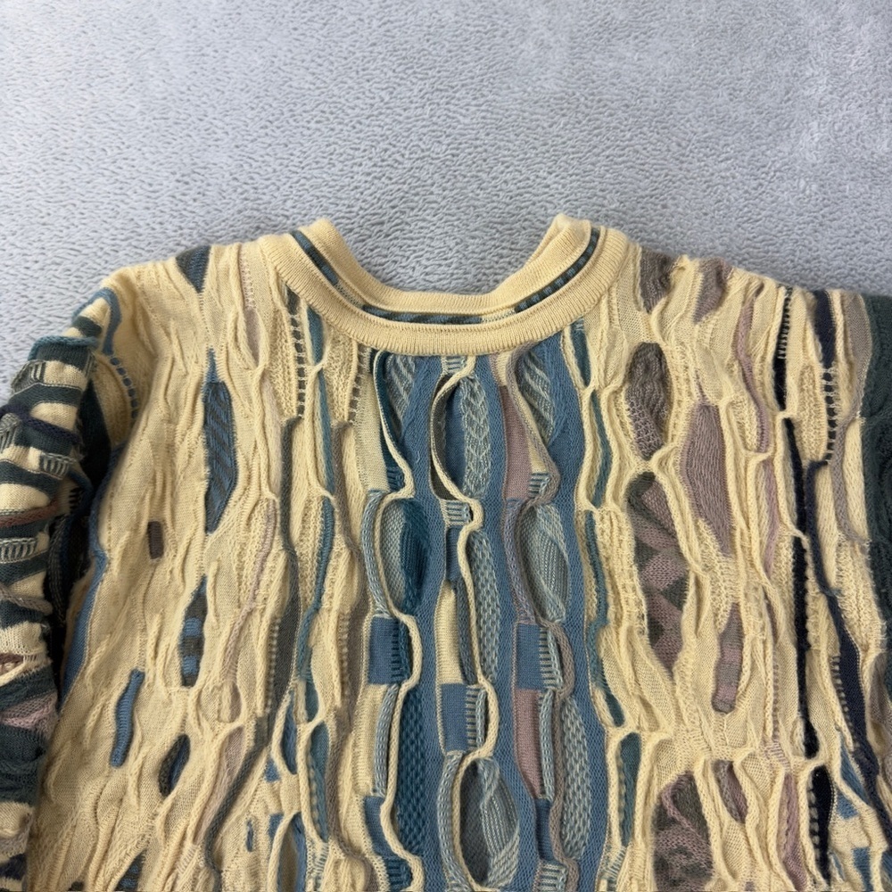 COOGI Australia Wool Knit Cardigan Cream Blue Women's M - Picture 5 of 13